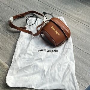 Palm Angels Brown Crossbody Mini Bag with Gold Logo